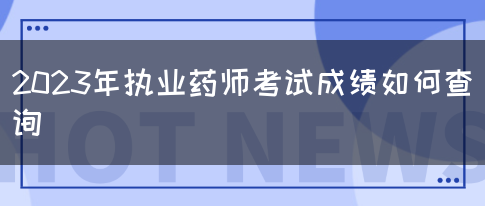 2023年执业药师考试成绩如何查询