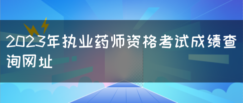 2023年执业药师资格考试成绩查询网址