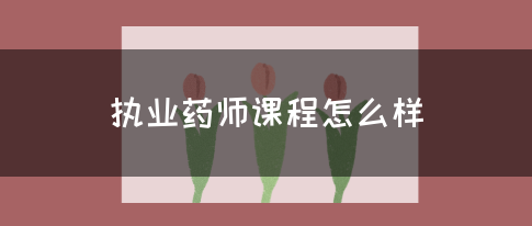 执业药师课程怎么样(图1)